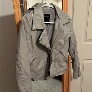 Therapy Gray Faux Leather Jacket
